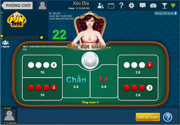 Cửa bốn nút trong game xóc đĩa fun365 club